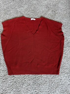 The Reset Women's Deep Orange V-Neck Sweater
